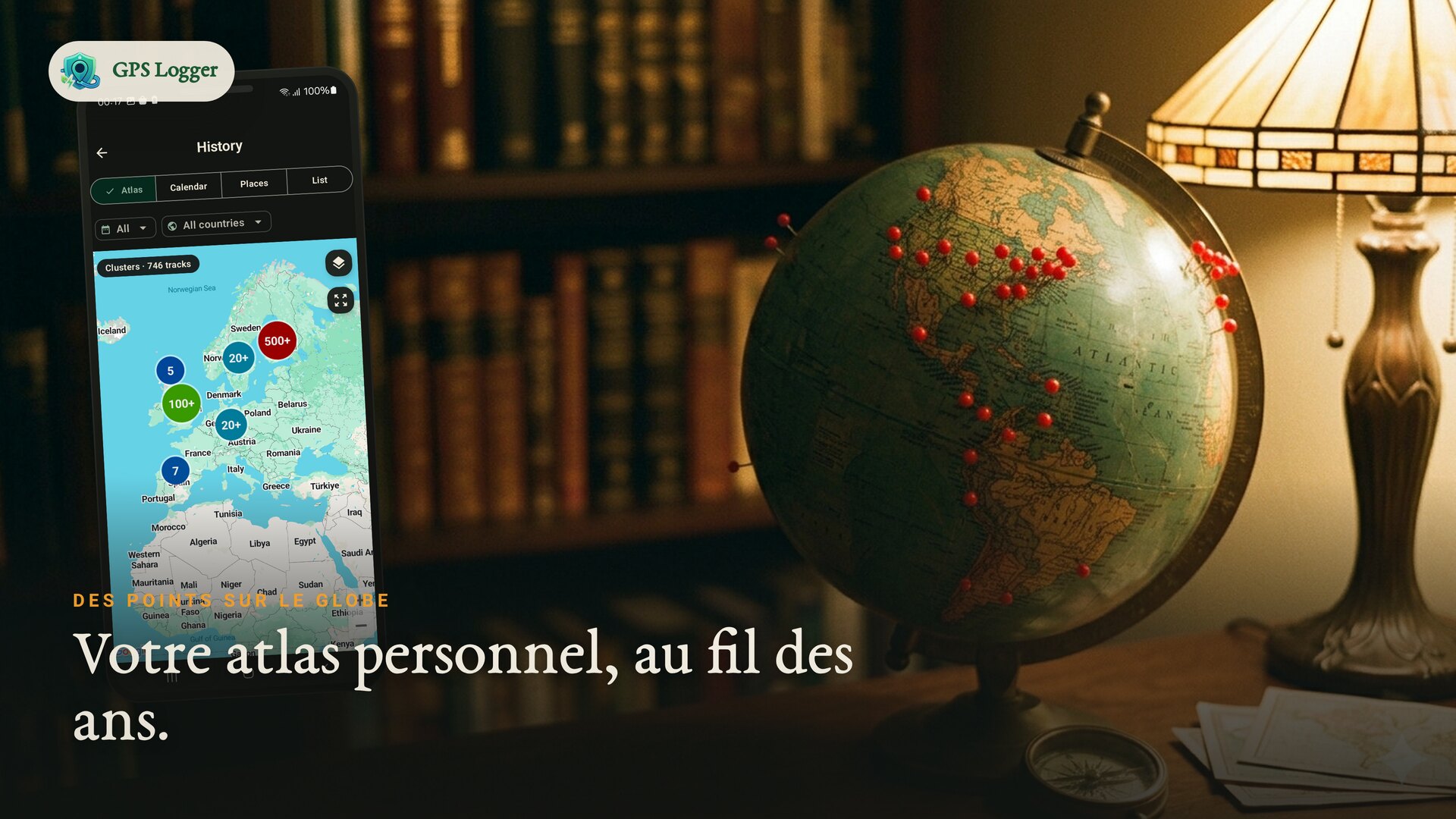 Un globe parsemé des épingles de toute une vie de voyages