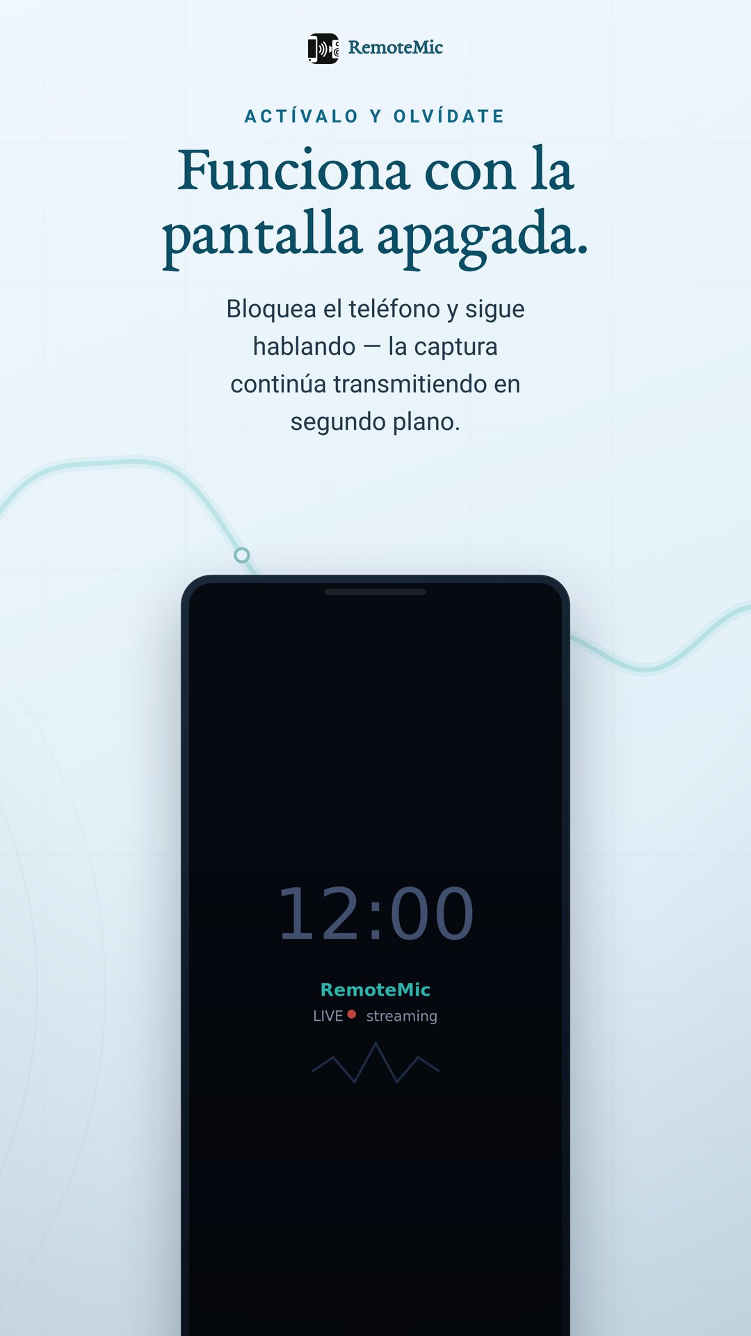 RemoteMic sigue transmitiendo con la pantalla apagada