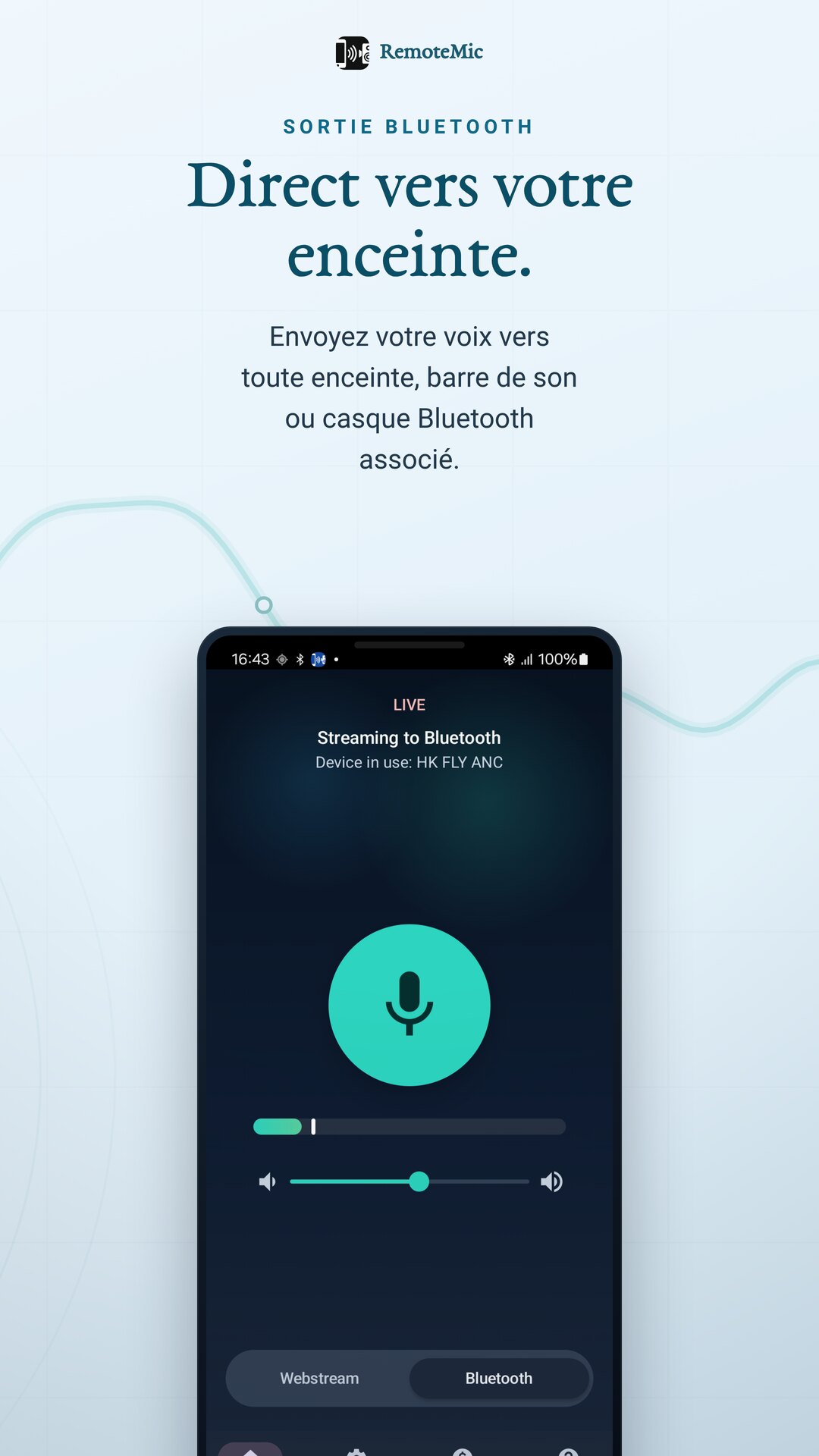 Envoyez votre voix directement vers une enceinte Bluetooth