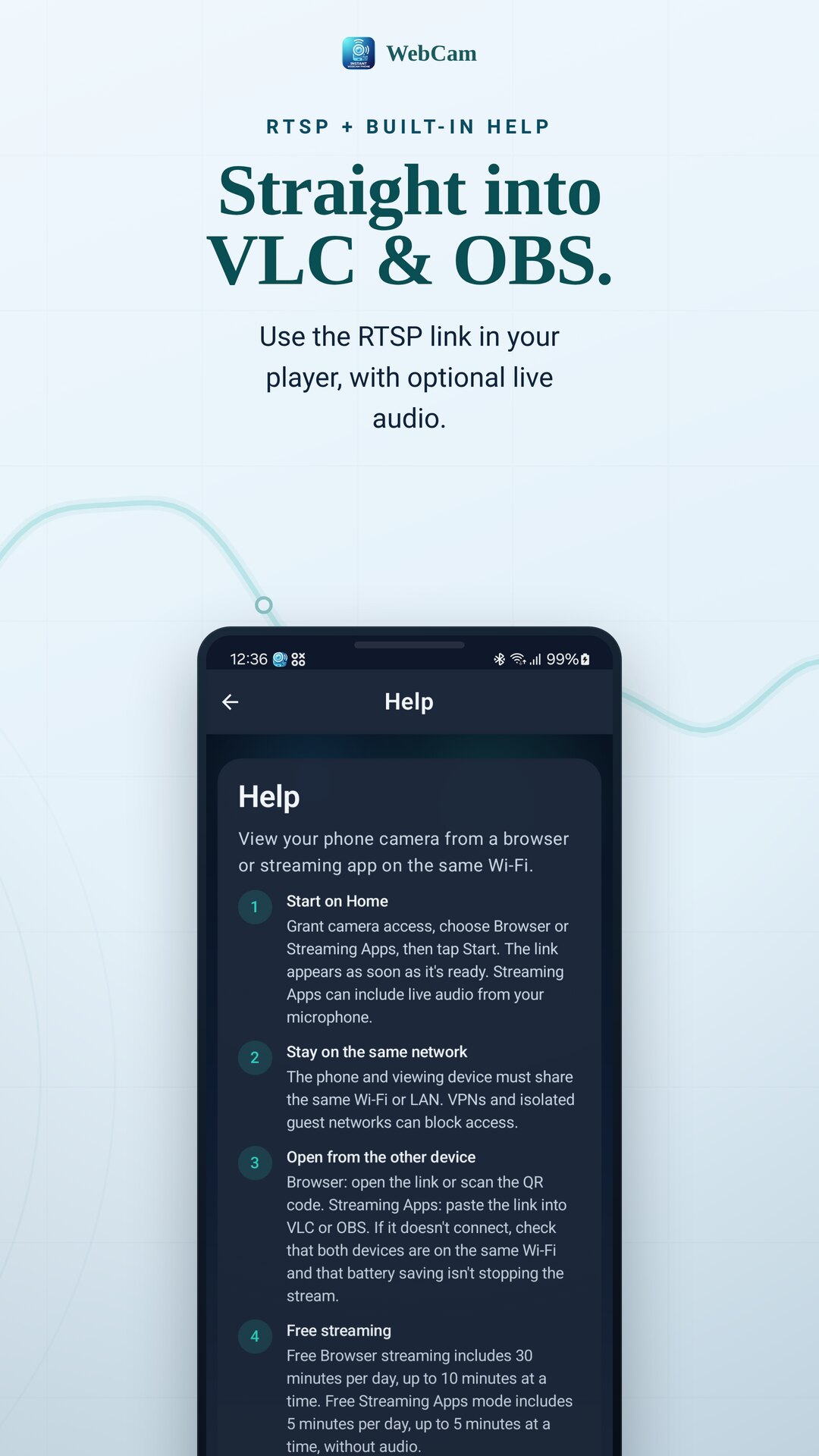 Built-in help and setup guidance